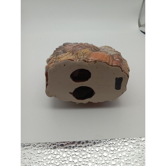 Vintage Turkey Salt & Pepper Shakers Glazed With Napkin Holder - Picture 9 of 12